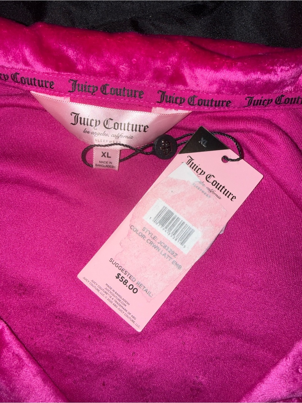Juicy Couture Velour Fuchsia Pajama Set - Picture 5 of 6